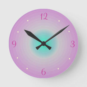 Horloge murale enfant rose aqua >