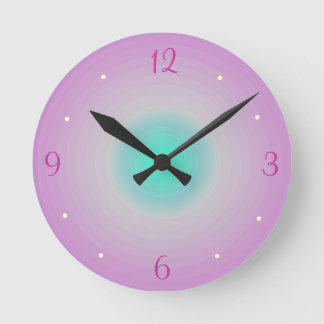 Horloge murale enfant rose aqua >