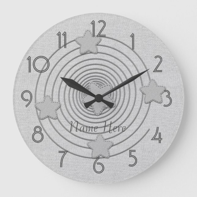 Horloge murale étoile de style mignon avec nom (Recto)