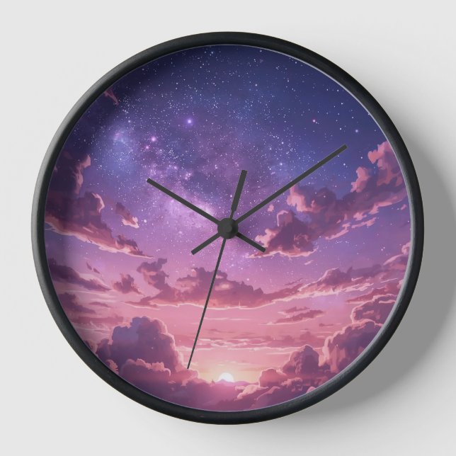 Horloge murale étoilée violette (Recto)