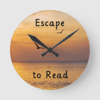 Horloge murale Évasion pour lire | Citation d'amou