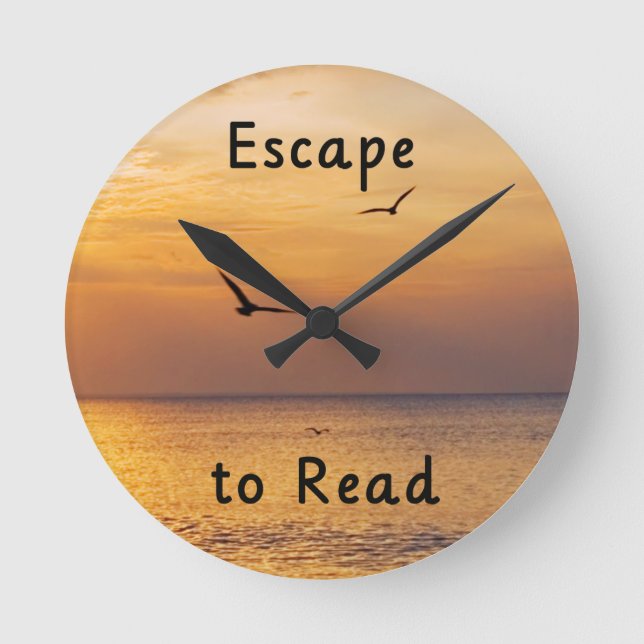 Horloge murale Évasion pour lire | Citation d'amou (Recto)