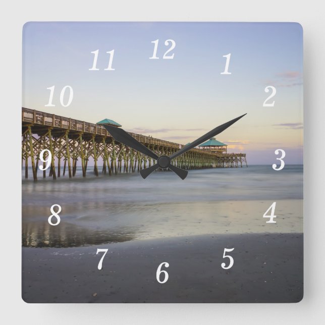 Horloge murale Evening Peace sur Folly Beach (Recto)