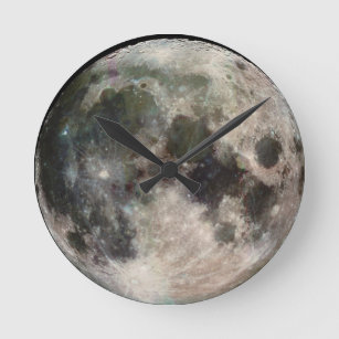 Horloge murale face ronde de la lune