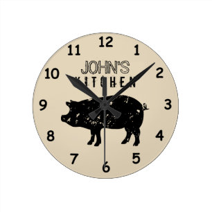 Horloge murale faite sur commande de cuisine avec