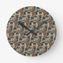 Horloge murale famille de marmottes, 20,3 cm Acryl