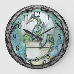 Horloge murale fantaisie Dragon Vert