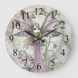 Horloge murale fantaisie fée de la lune tranquille