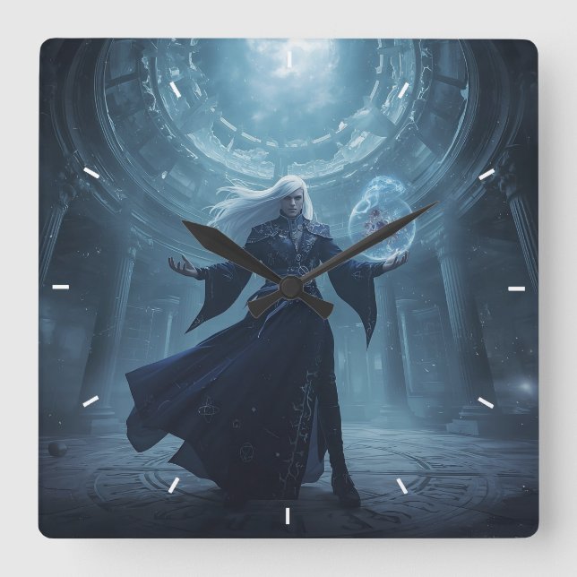 Horloge murale Fantasy Wizard  Art magique du sorc (Recto)