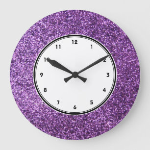 Horloge murale Faux Purple Parties scintillant