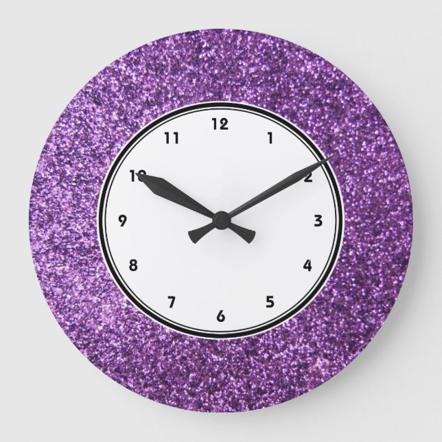 Horloge murale Faux Purple Parties scintillant (Recto)