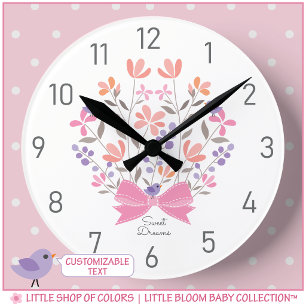 Horloge murale Filles de fleurs de doux rêves pers