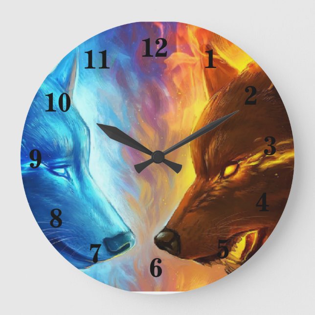 Horloge murale Fire Wolves (Recto)