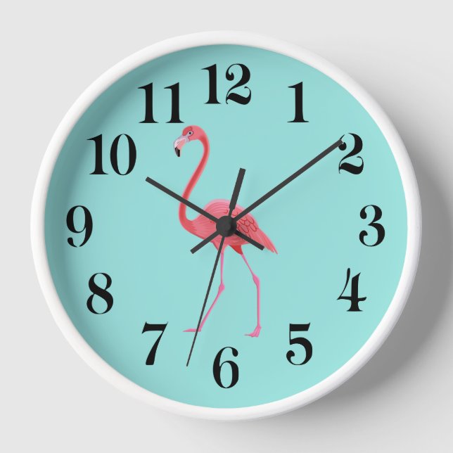 Horloge murale flamant rose (Recto)