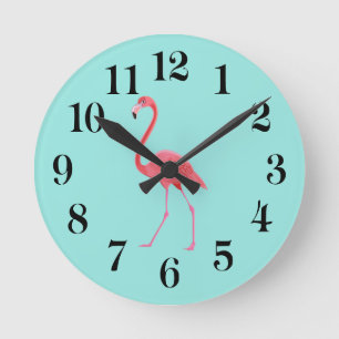 Horloge murale flamant rose