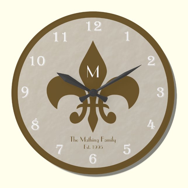 Horloge murale Fleur De Lis Customisée en famille (Créateur téléchargé)