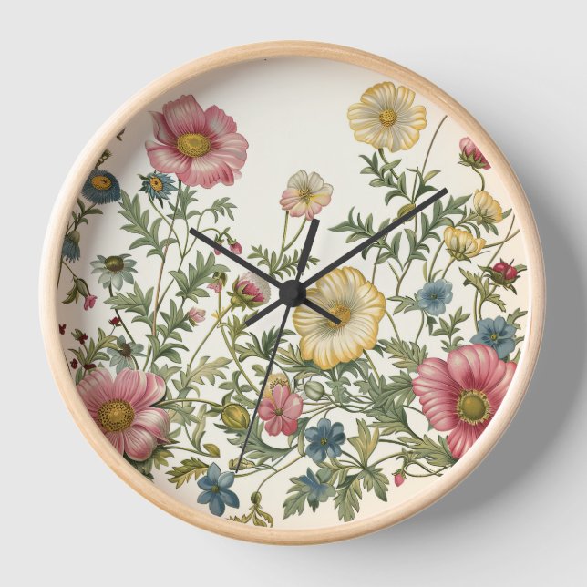 Horloge murale Fleur sauvage lunaire (Recto)