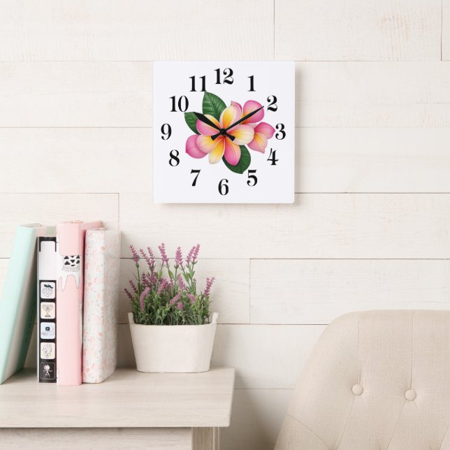 Horloge murale fleur tropicale (Salle de lecture)