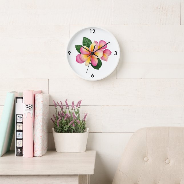 Horloge murale fleur tropicale (Salle de lecture)