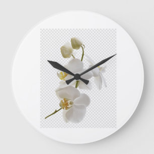 Horloge Murale Fleurs Blanches – Élégance Florale