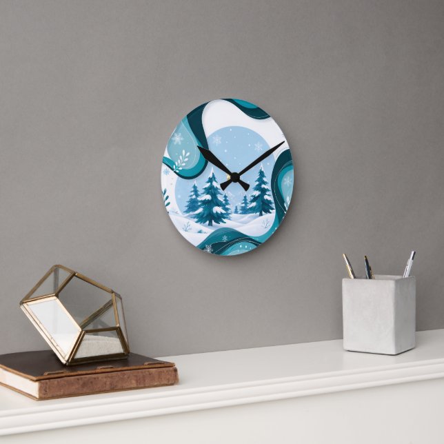 Horloge murale flocon de neige sarcelle Merveilleu (Bureau)