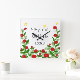 Horloge murale florale
