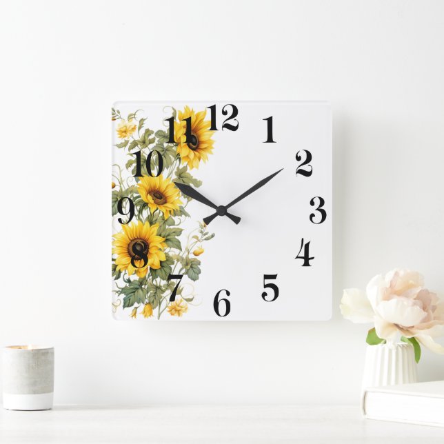 Horloge murale florale (Maison)