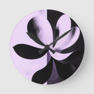 Horloge murale florale abstraite minimale