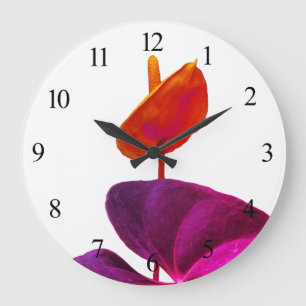Horloge murale florale acrylique