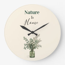 Horloge murale florale botanique Nature Is Home