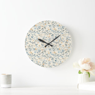 Horloge murale florale botanique rétro française d
