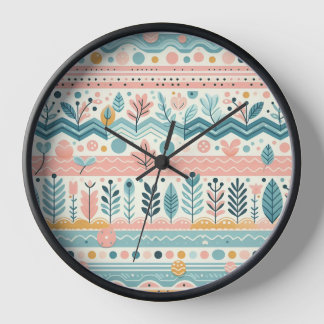 Horloge murale florale lunaire