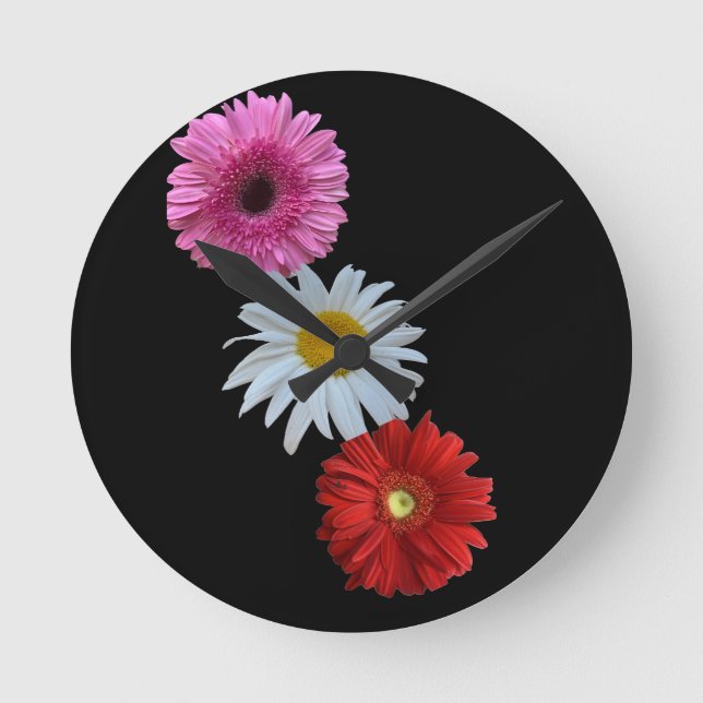 Horloge murale florale mixte colorée (Recto)