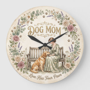 Horloge murale florale pour maman de chien