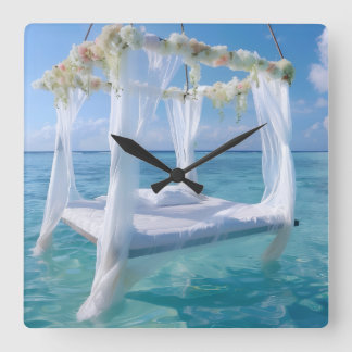Horloge murale florale romantique lit balançoire o