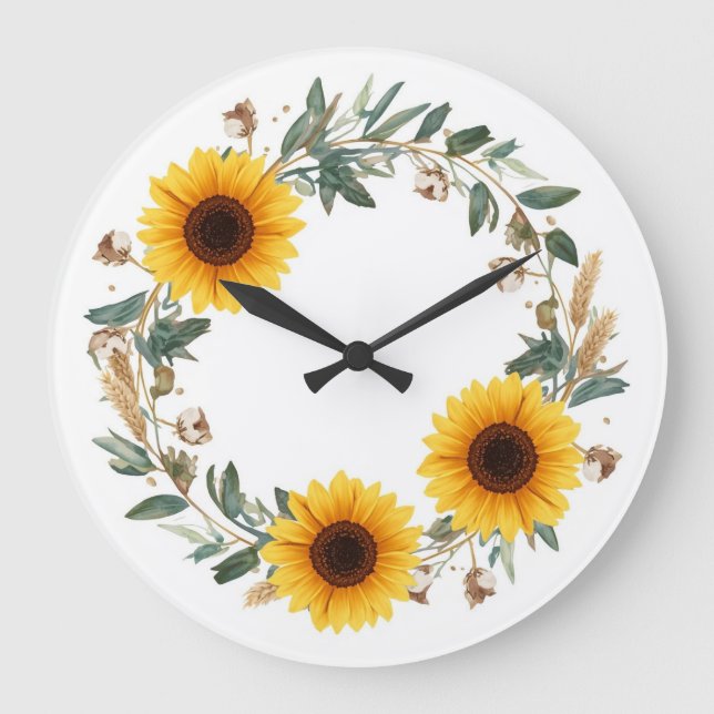 Horloge murale florale Tournesol (Recto)