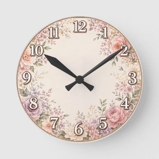 Horloge murale florale vintage (Recto)