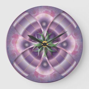 horloge murale florale violette