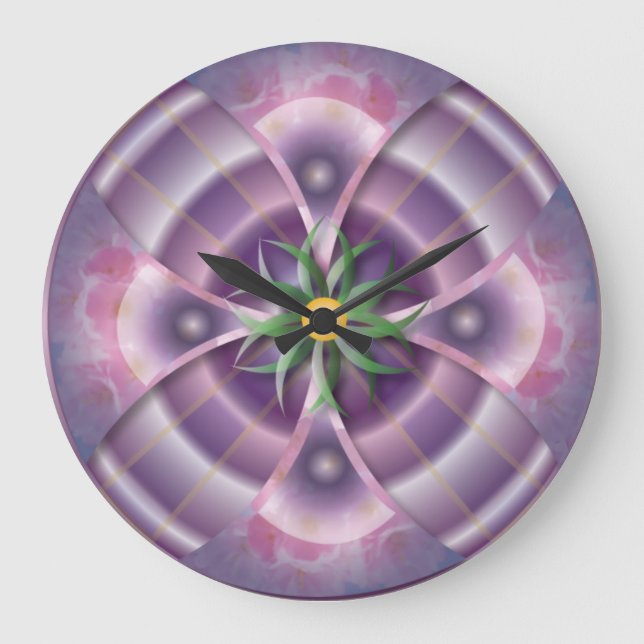 horloge murale florale violette (Recto)