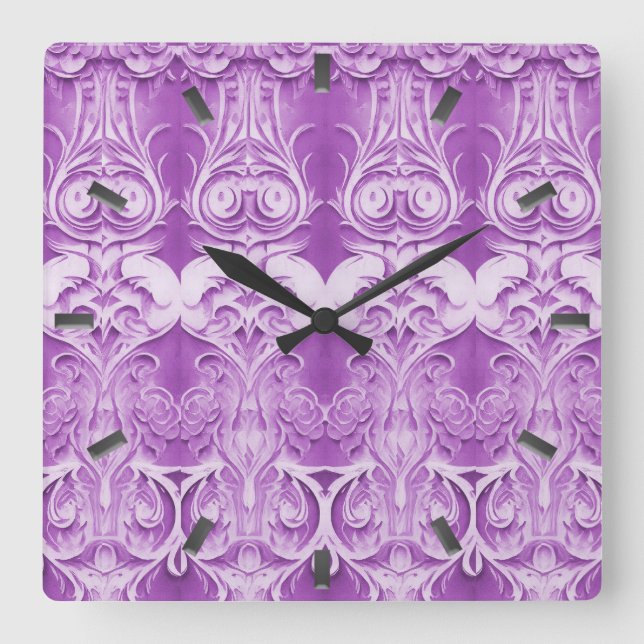 Horloge murale florissante des fleurs violettes (Recto)