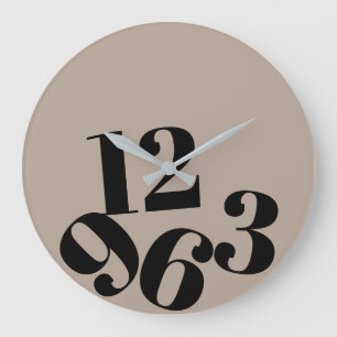 Horloge murale - Fond beige chiffres tombés