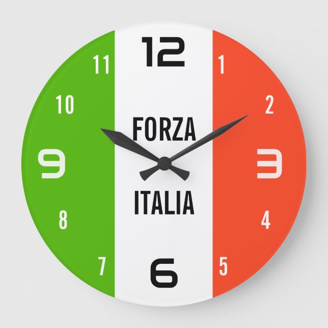Horloge murale Forza Italia – Drapeau italien (Recto)