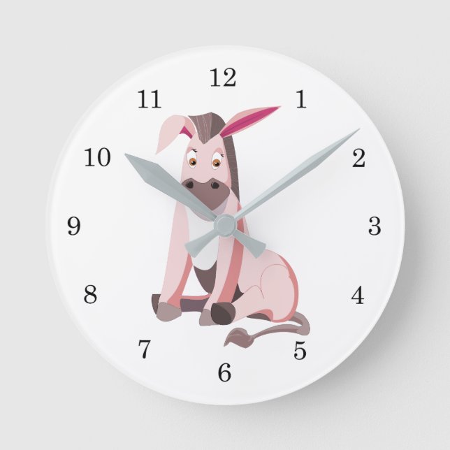 Horloge murale fun Pink Donkey - Peinture (Recto)