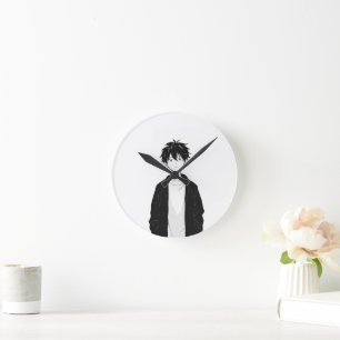 Horloge murale garçon anime minimaliste