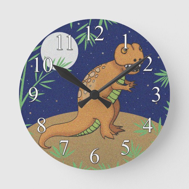Horloge murale garçons T-Rex dinosaure (Recto)