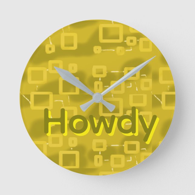 Horloge murale géométrique jaune (Recto)