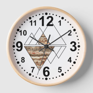 Horloge murale géométrique moderne en bois
