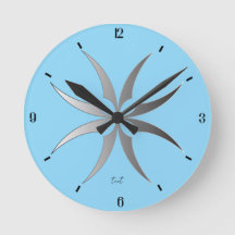 Horloge murale géométrique moderne noir et blanc T