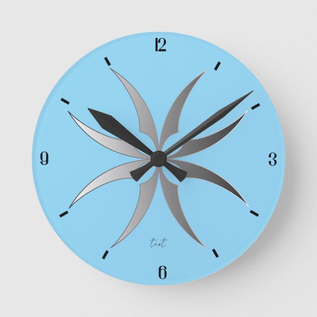 Horloge murale géométrique moderne noir et blanc T (Recto)