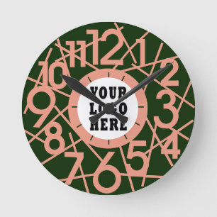Horloge murale géométrique vert forêt personnalisé